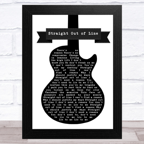 Godsmack Straight Out of Line Black & White Guitar Song Lyric Music Art Print
