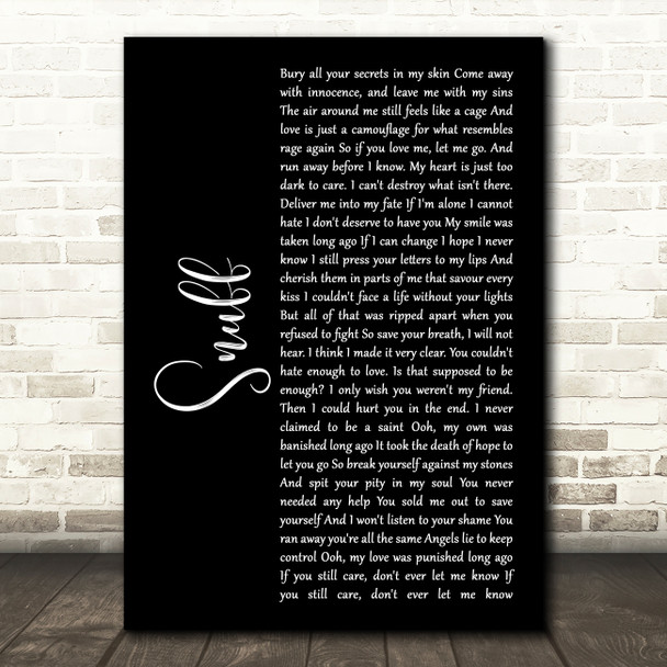 Slipknot Snuff Black Script Song Lyric Quote Print