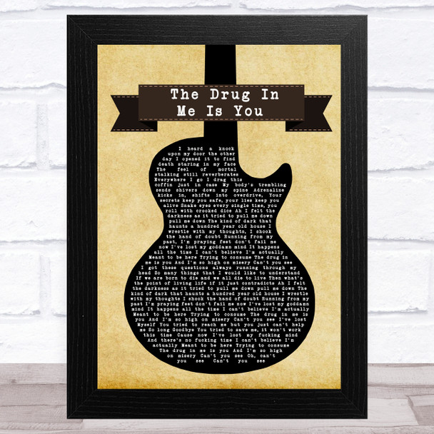 Falling In Reverse The Drug In Me Is You Black Guitar Song Lyric Music Art Print