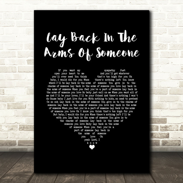 Smokie Lay Back In The Arms Of Someone Black Heart Song Lyric Music Art Print