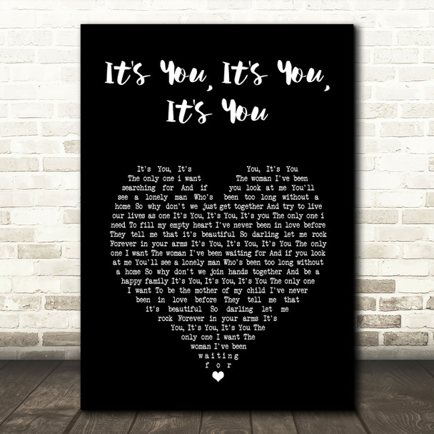 Joe Dolan It's You, It's You,It's You Black Heart Song Lyric Music Art Print