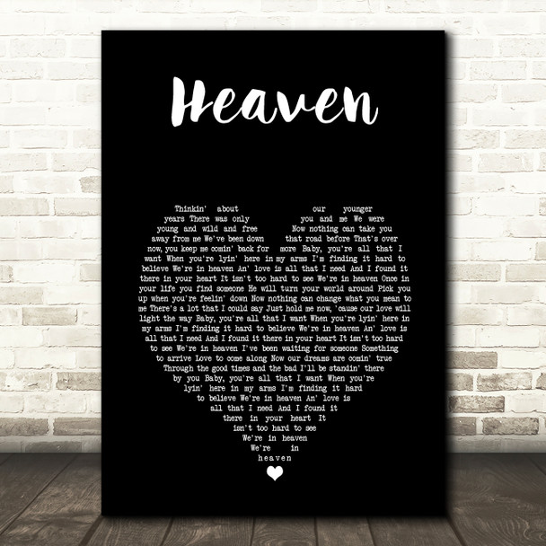 DJ Sammy Heaven (Candlelight Mix) Black Heart Song Lyric Music Art Print