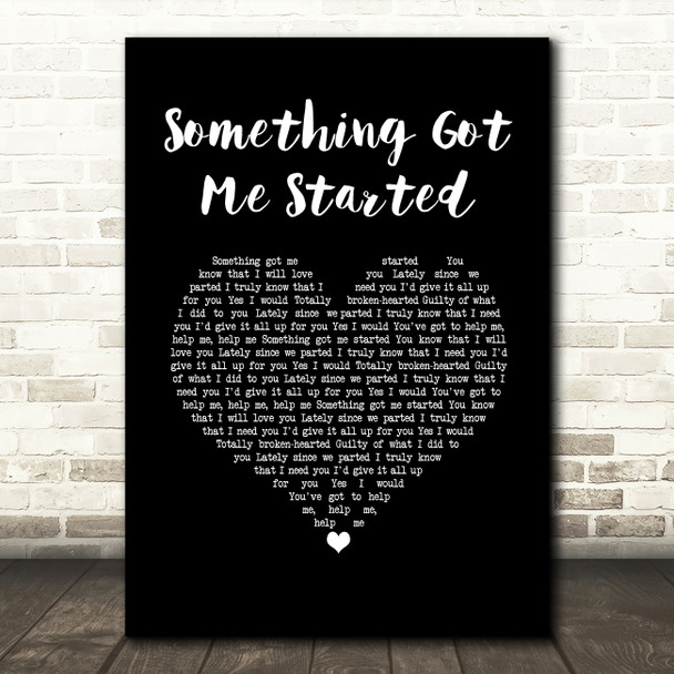 Simply Red Something Got Me Started Black Heart Song Lyric Music Art Print