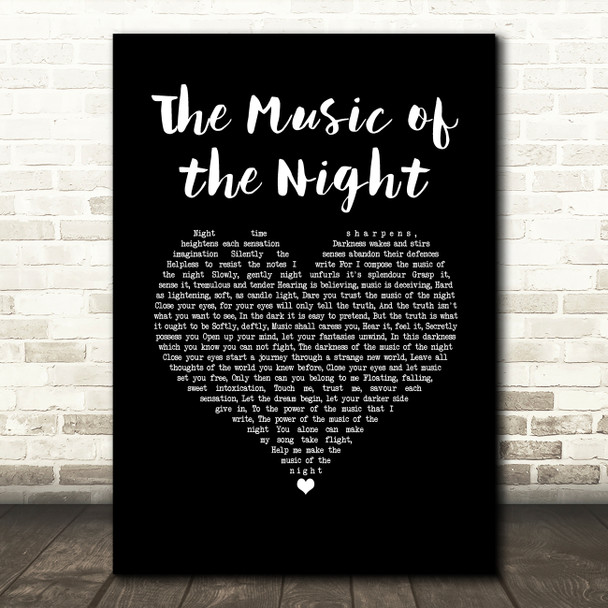 Michael Crawford The Music of the Night Black Heart Song Lyric Music Art Print