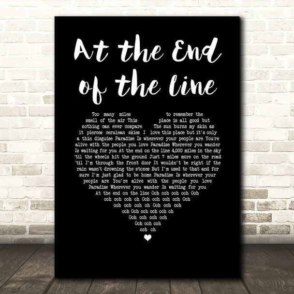 Skerryvore At the End of the Line Black Heart Song Lyric Music Art Print