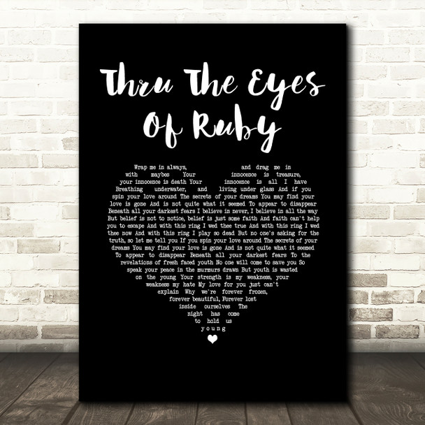 Smashing Pumpkins Thru The Eyes Of Ruby Black Heart Song Lyric Music Art Print