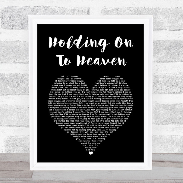 Nickelback Holding On to Heaven Black Heart Song Lyric Music Art Print