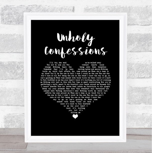 Avenged Sevenfold Unholy Confessions Black Heart Song Lyric Music Art Print