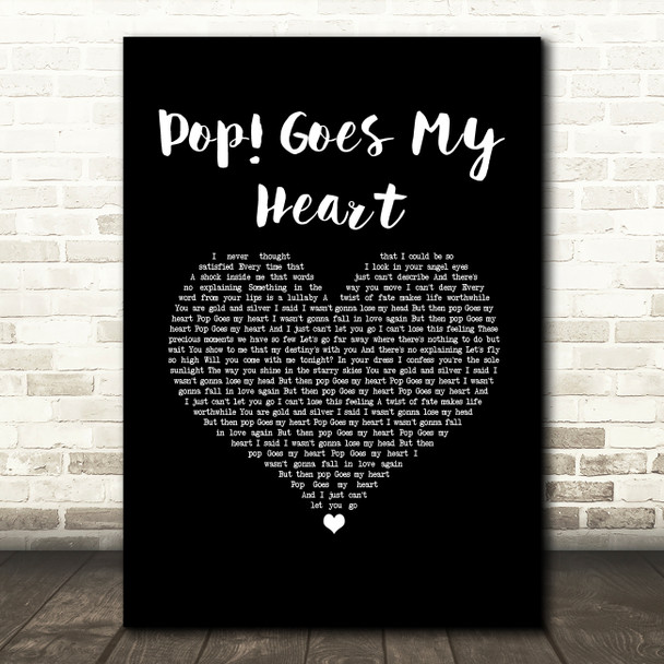 Hugh Grant Pop! Goes My Heart Black Heart Song Lyric Music Art Print