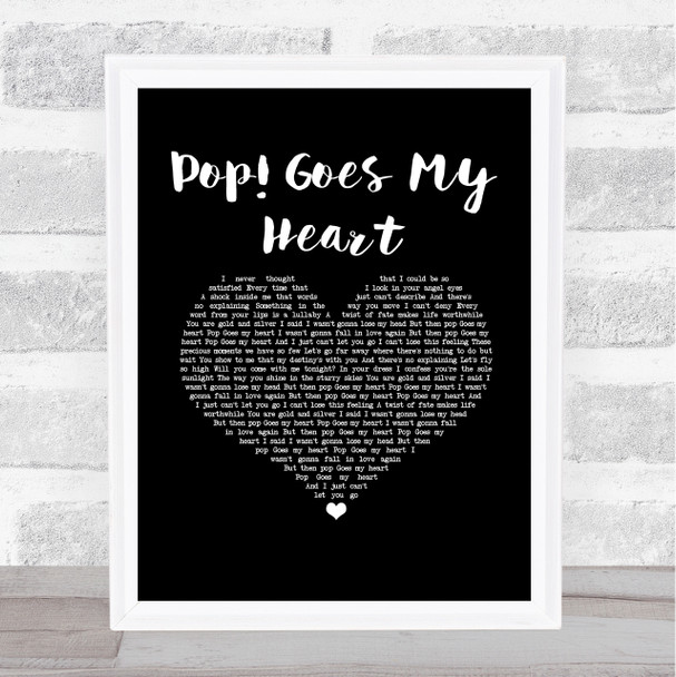 Hugh Grant Pop! Goes My Heart Black Heart Song Lyric Music Art Print
