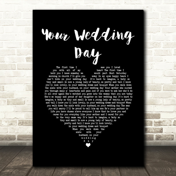 Jimmy Buckley Your Wedding Day Black Heart Song Lyric Music Art Print