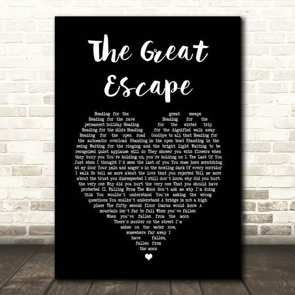 Marillion The Great Escape Black Heart Song Lyric Music Art Print