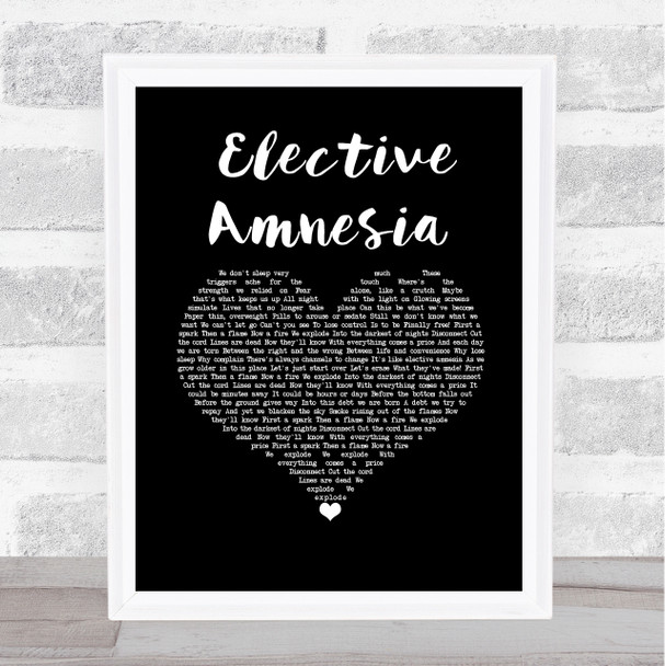 Rise Against Elective Amnesia Black Heart Song Lyric Music Art Print