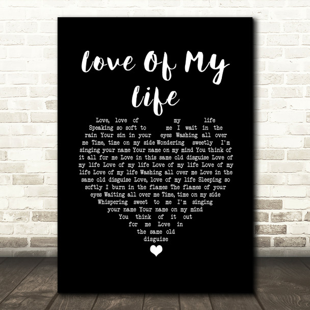 Richard Hawley Love Of My Life Black Heart Song Lyric Music Art Print