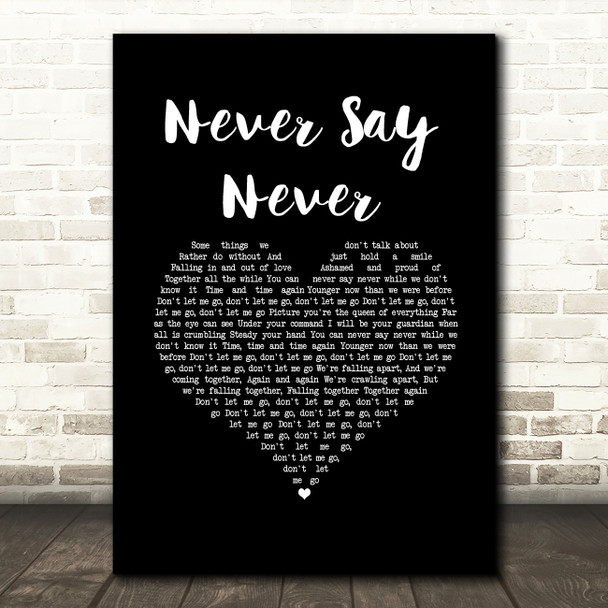 The Fray Never Say Never Black Heart Song Lyric Music Art Print