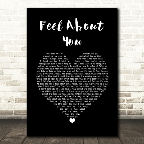 Aislin Evans Feel About You Black Heart Song Lyric Music Art Print