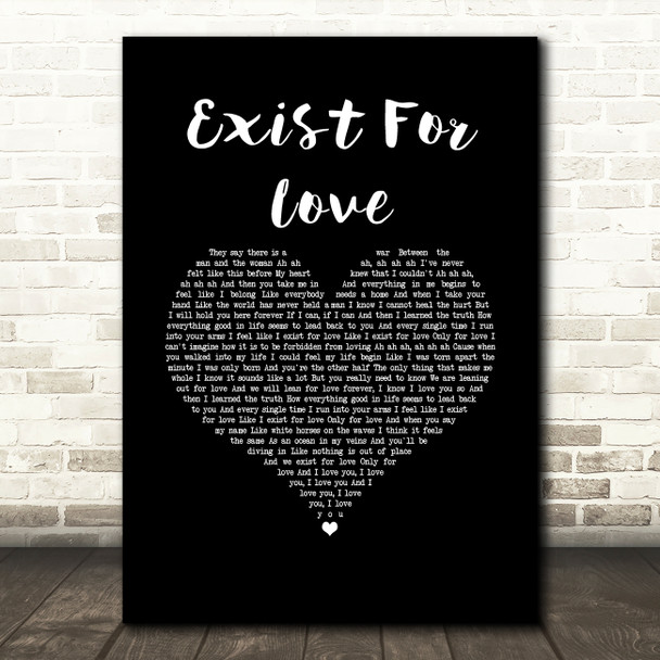 AURORA Exist For Love Black Heart Song Lyric Music Art Print