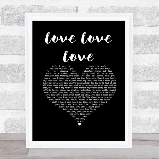 Avalanche City Love Love Love Black Heart Song Lyric Music Art Print