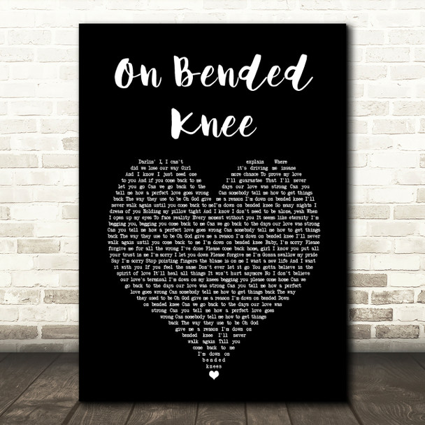 Boyz II Men On Bended Knee Black Heart Song Lyric Music Art Print