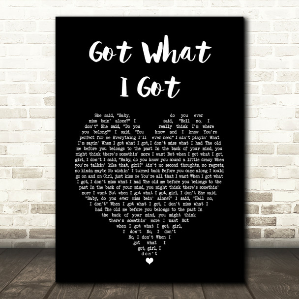 Jason Aldean Got What I Got Black Heart Song Lyric Music Art Print