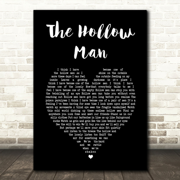 Marillion The Hollow Man Black Heart Song Lyric Music Art Print