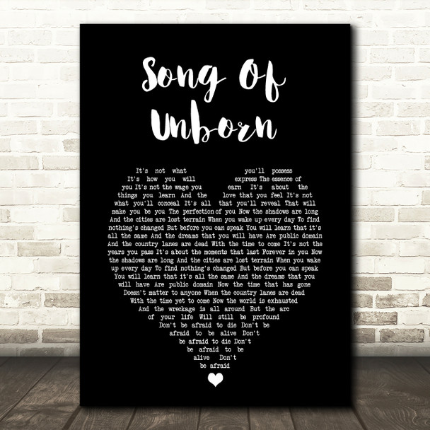 Steven Wilson Song Of Unborn Black Heart Song Lyric Music Art Print