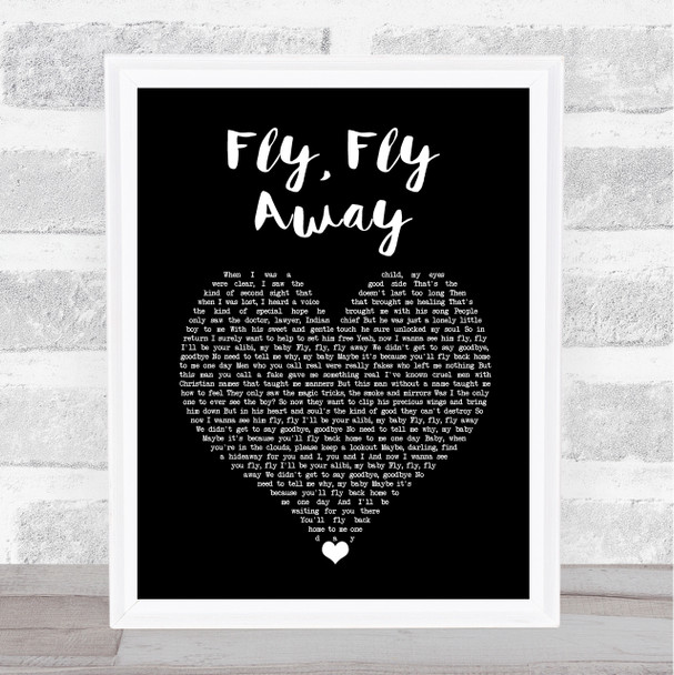 Kerry Butler Fly, Fly Away Black Heart Song Lyric Music Art Print