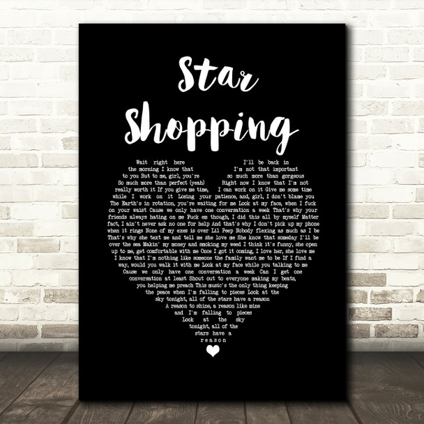 Lil Peep Star Shopping Black Heart Song Lyric Music Art Print