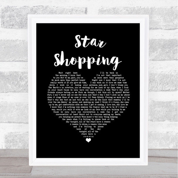 Lil Peep Star Shopping Black Heart Song Lyric Music Art Print