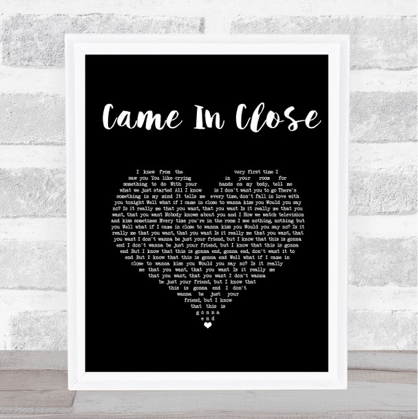 Pale Waves Came In Close Black Heart Song Lyric Music Art Print