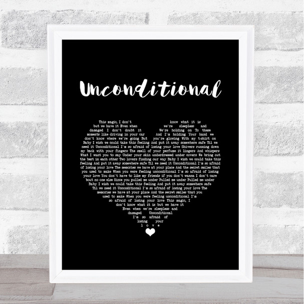 Picture This Unconditional Black Heart Song Lyric Music Art Print