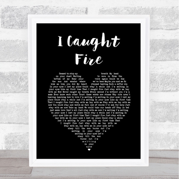 The Used I Caught Fire Black Heart Song Lyric Music Art Print