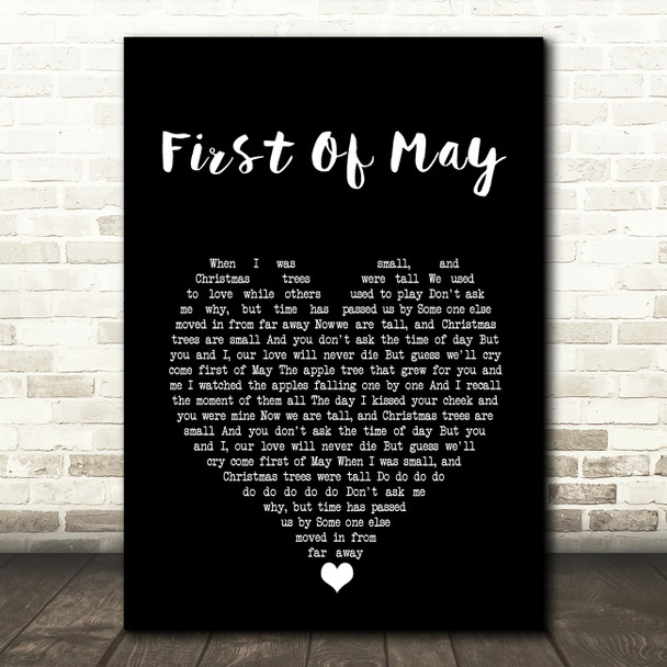 Bee Gees First Of May Black Heart Song Lyric Music Art Print