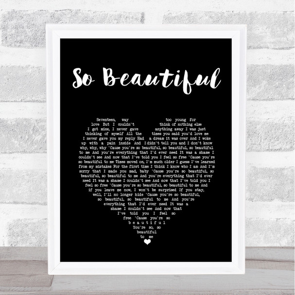 James Morrison So Beautiful Black Heart Song Lyric Music Art Print