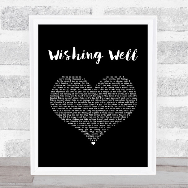 Juice WRLD Wishing Well Black Heart Song Lyric Music Art Print