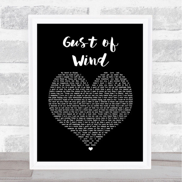 Pharrell Williams Gust of Wind Black Heart Song Lyric Music Art Print