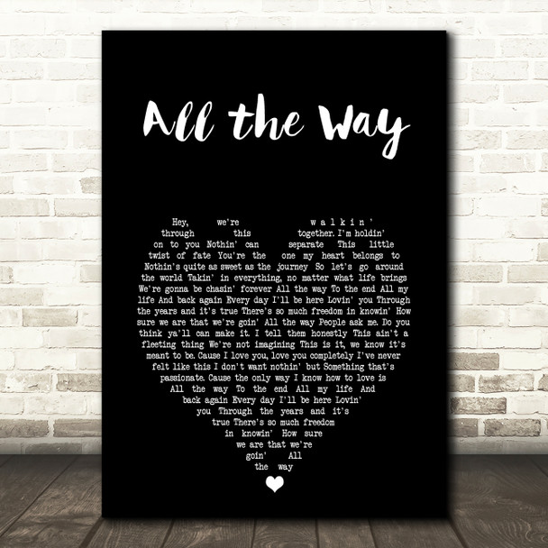 Lonestar All the Way Black Heart Song Lyric Music Art Print