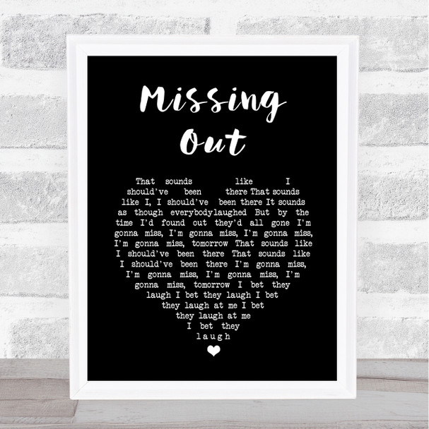 Shed Seven Missing Out Black Heart Song Lyric Music Art Print