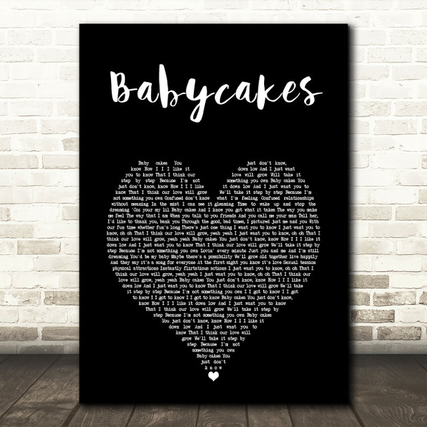 3 of a Kind Baby Cakes Black Heart Song Lyric Music Art Print