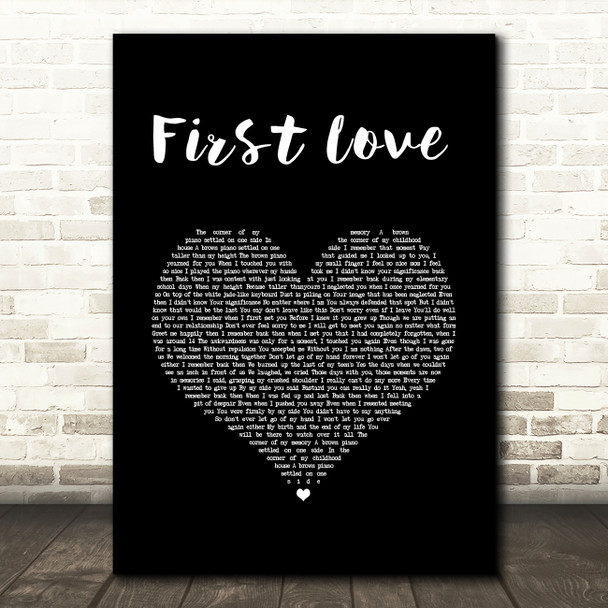 BTS First Love Black Heart Song Lyric Music Art Print