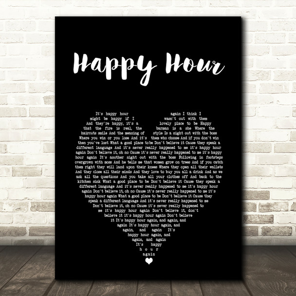 The Housemartins Happy Hour Black Heart Song Lyric Music Art Print