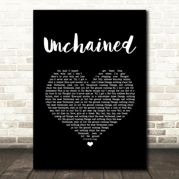 Van Halen Unchained Black Heart Song Lyric Music Art Print