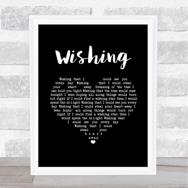 Buddy Holly Wishing Black Heart Song Lyric Music Art Print