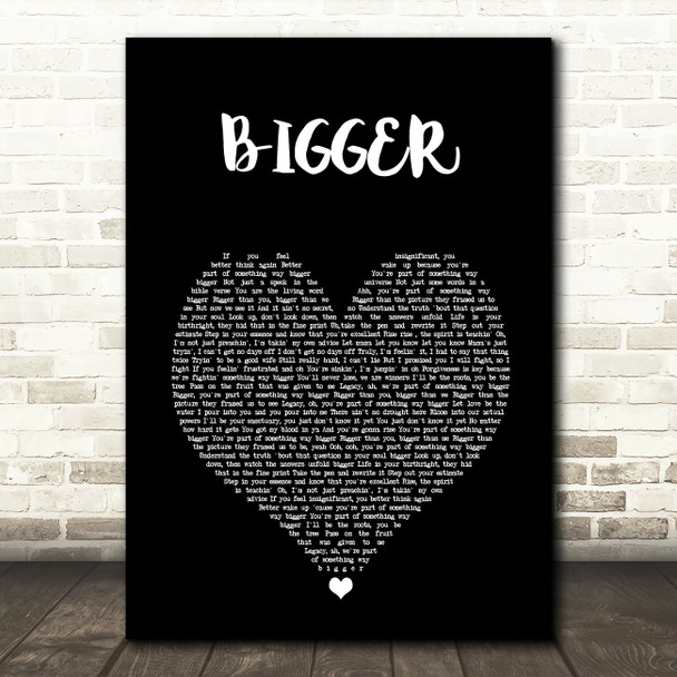 Beyoncé BIGGER Black Heart Song Lyric Music Art Print