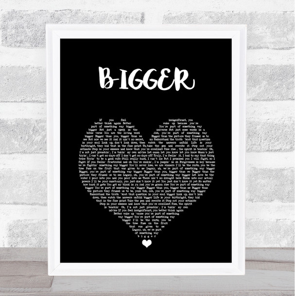 Beyoncé BIGGER Black Heart Song Lyric Music Art Print