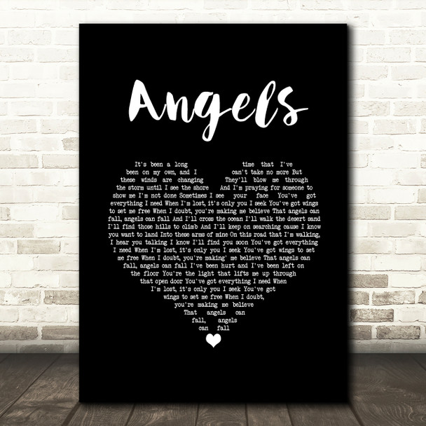 Joshua Radin Angels Black Heart Song Lyric Music Art Print