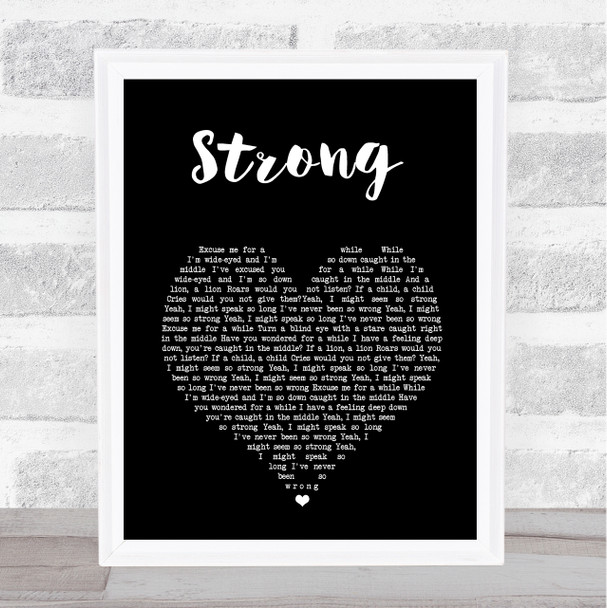 London Grammar Strong Black Heart Song Lyric Music Art Print