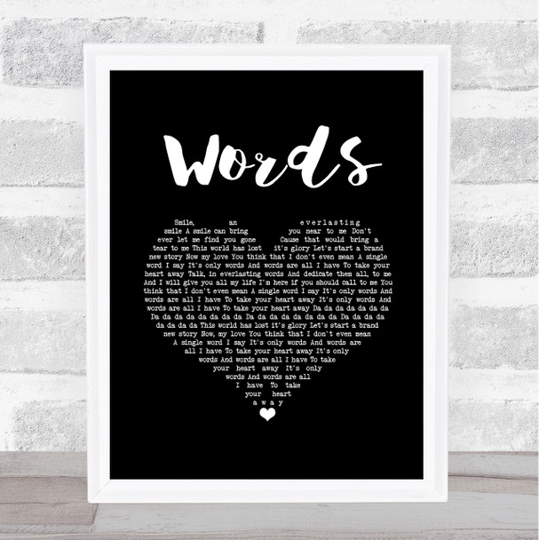 Boyzone Words Black Heart Song Lyric Music Art Print