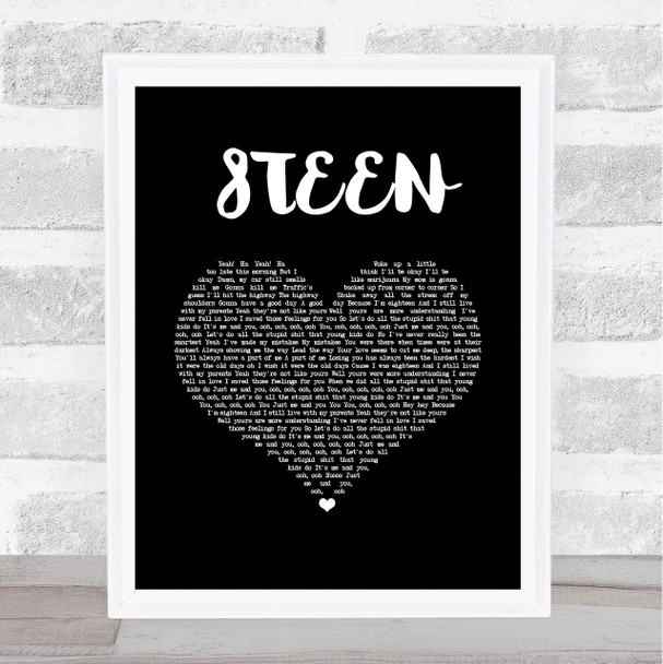 Khalid 8TEEN Black Heart Song Lyric Music Art Print