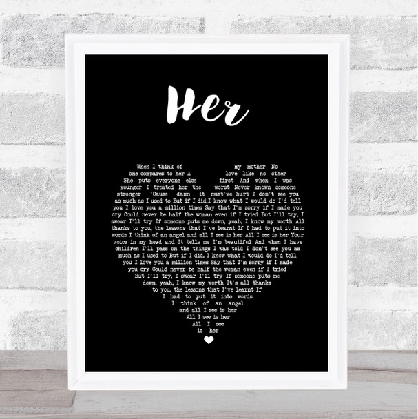 Anne-Marie Her Black Heart Song Lyric Music Art Print